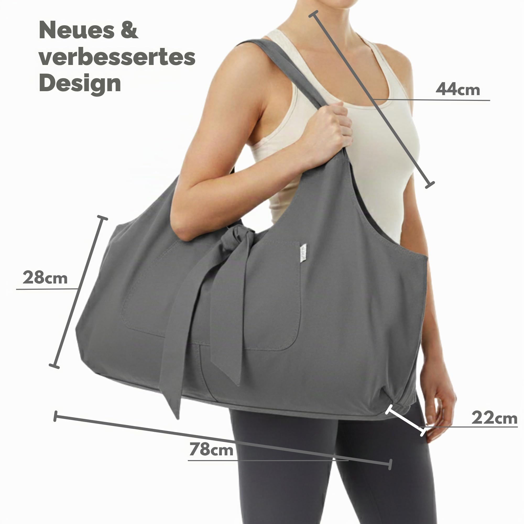 Yogiii Yogatasche YogiiiTotePro | Die Originale Yoga Tasche | Yogatasche Für Matte Und Zubehör | Yogamatte Tasche Groß Mit Seitentasche