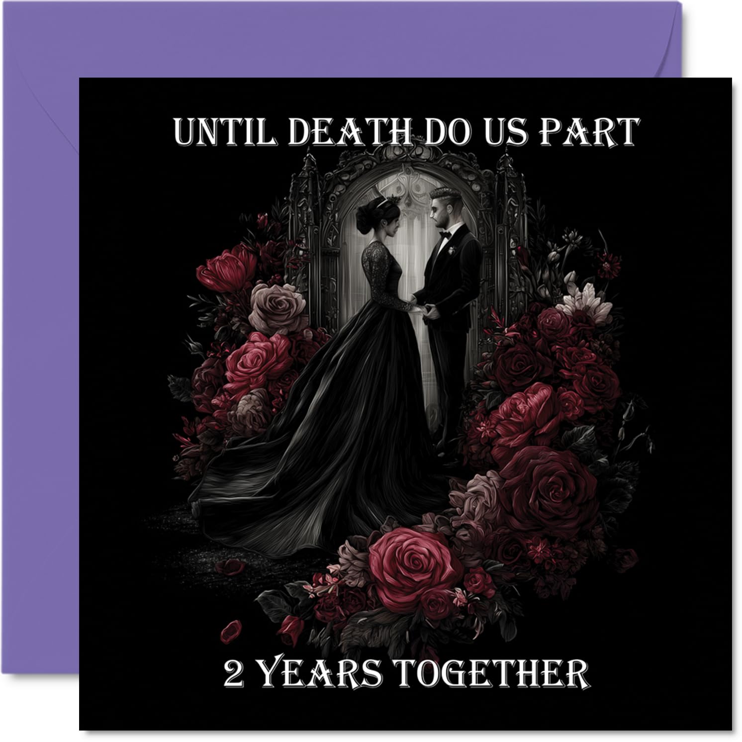 2nd Anniversary Card for Women Men - Until Death Do Us Part - Happy 2 Year Anniversary Card for Girlfriend Partner Wife Husband, 145mm Wedding Anniversaries Greeting Cards