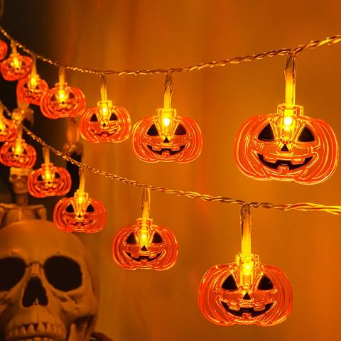 How to Choose Halloween Decorative String Lights 6 FFZZKJ Halloween Pumpkin String Lights, 10 ft, 20 LEDs