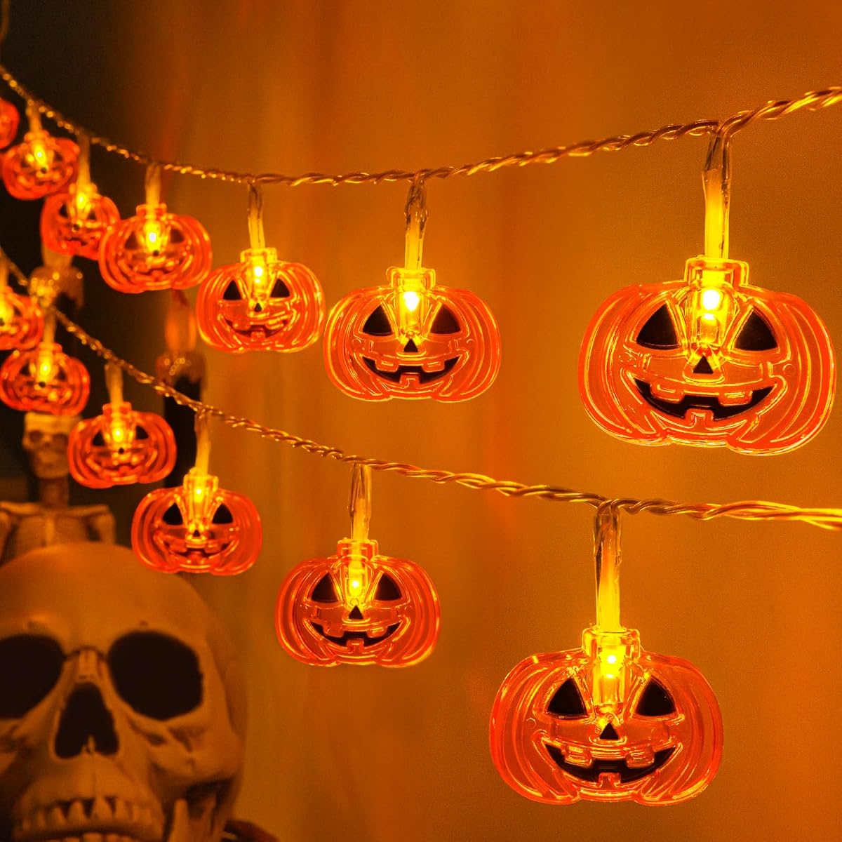 FFZZKJ Halloween Lights 10FT 20LED Battery Operated, 8 Modes, Indoor Outdoor