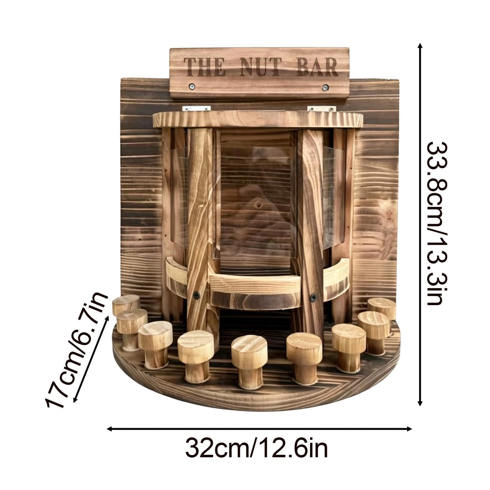Mangiatoia per Scoiattoli con Pannello Frontale in Legno Divertente e | Mangiatoie da Scoiattoli da Esterno per Noci Granturco all'Aperto Giardino Terrazza Albero Retro Cortile