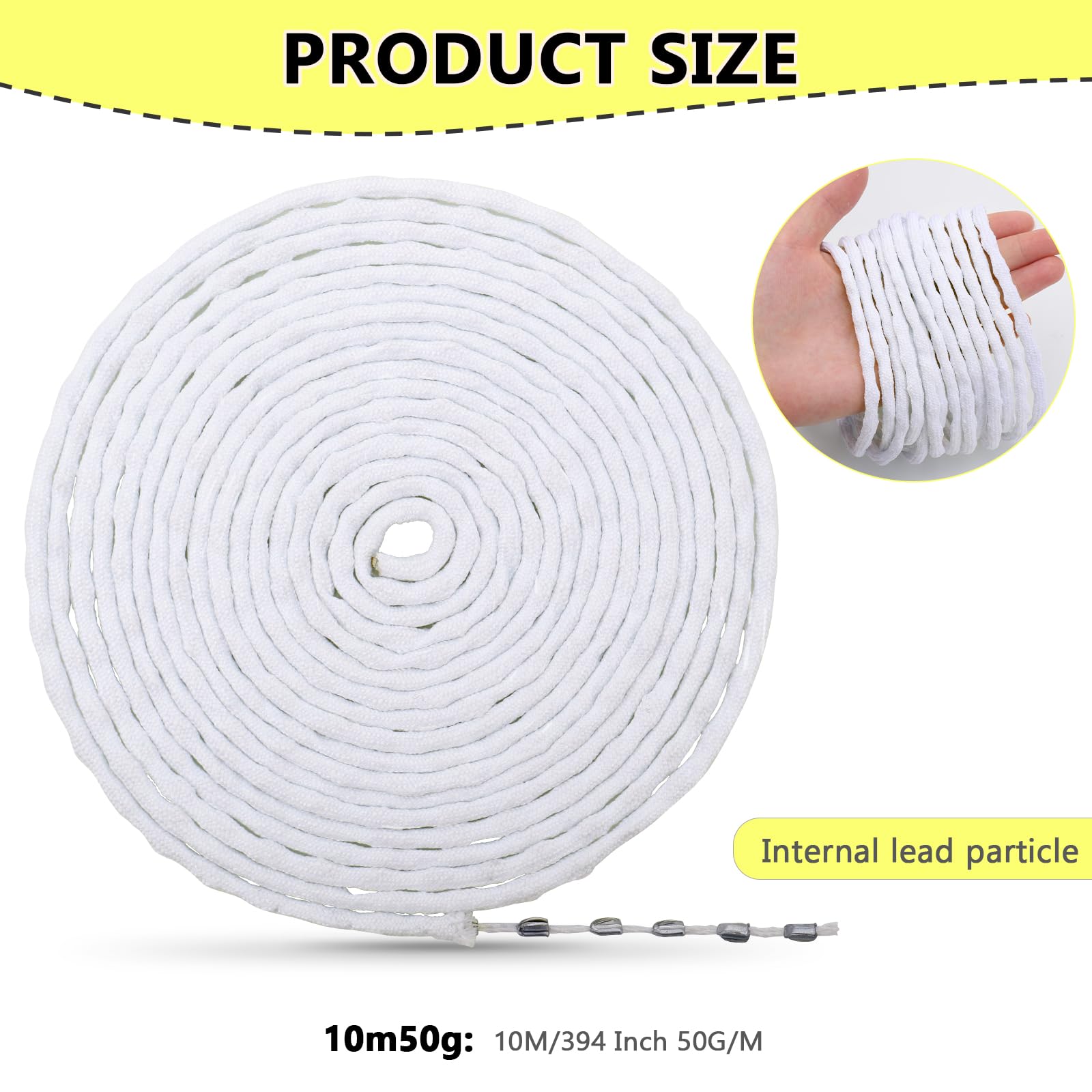 Fil De Plomb Pour Rideaux 100g/m - 3 Mètres - Ourlet Lesté - Anti-Vent Pour Rideaux Et Nappes