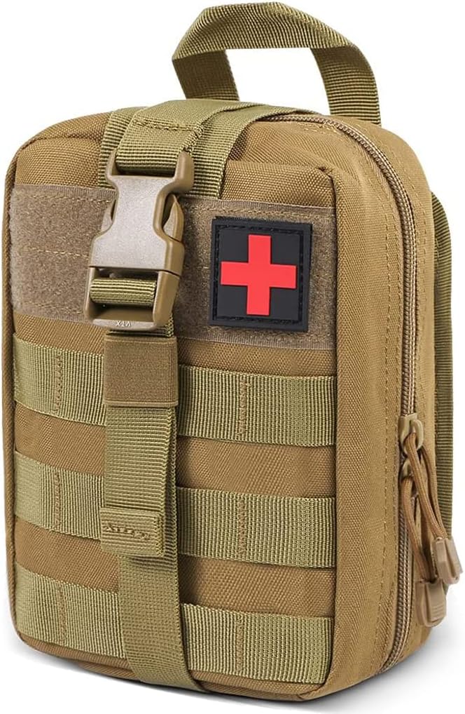 Medical Molle Pouch Tactical - 1000D Nylon First Aid Pouch, Big Capacity EMT Pouch Utility, Heavy Duty Military Grade Rip-Away Ifak Pouch for Home and Outdoor Activities?Metallic