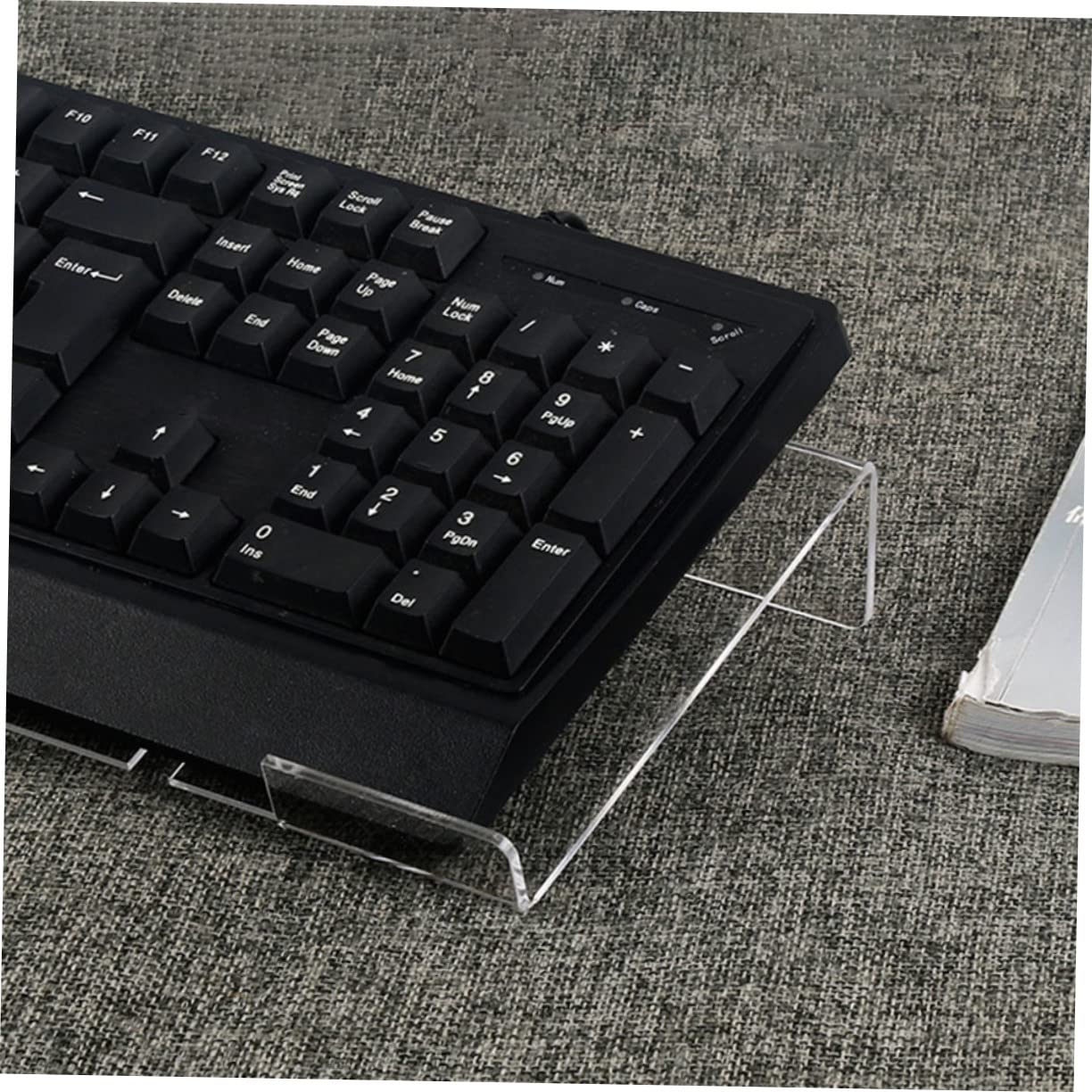 OSALADI Ergonomic Tilted Keyboard Holder Stand for Office Acrylic Keyboard Riser Comfortable Viewing Height Desk Organizer for Home Office Gaming Use