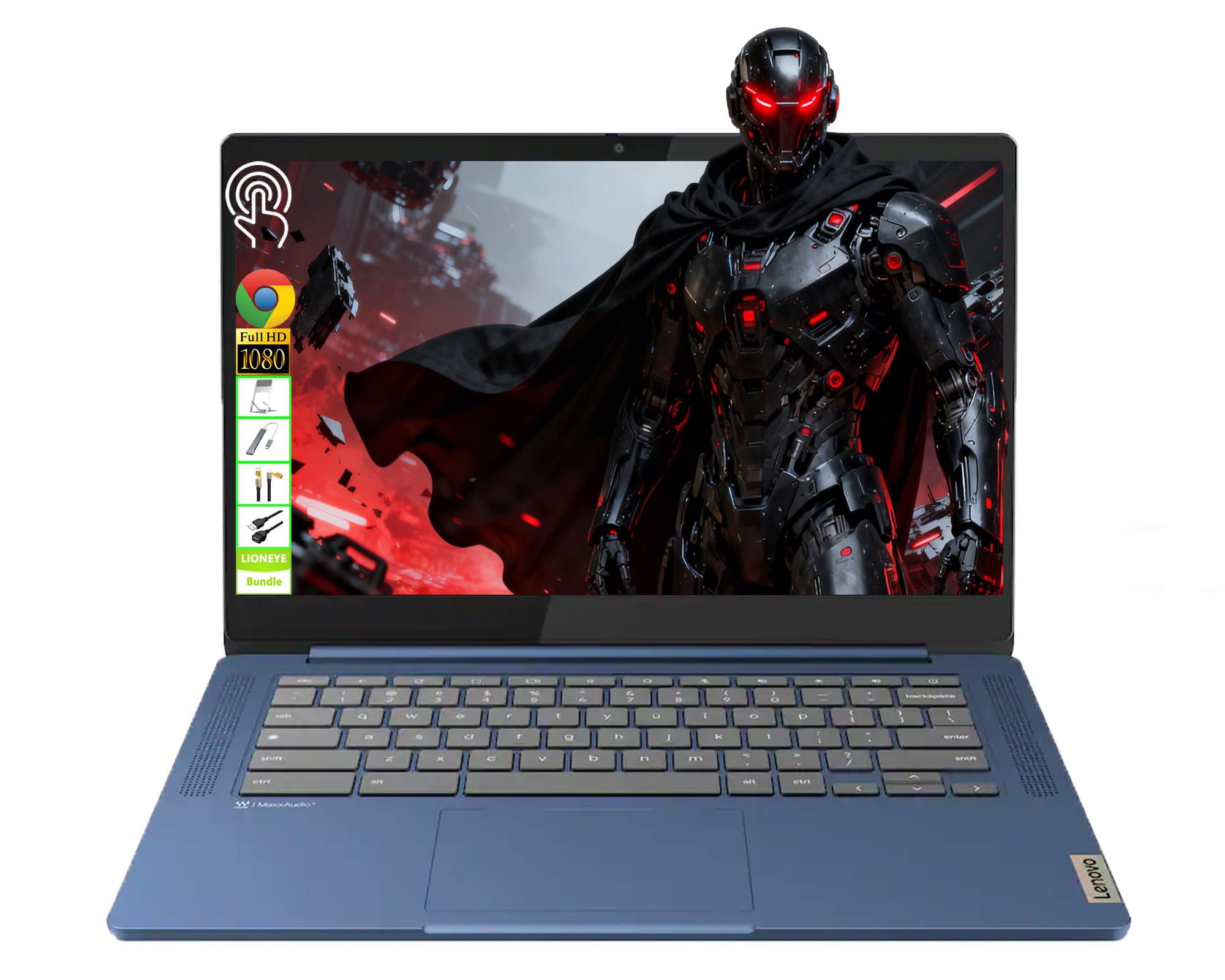 Lenovo IdeaPad Slim 3 Chromebook 14" FHD Touchscreen Laptop, MediaTek Kompanio 520, 4 GB RAM, 64 GB eMMC + 64 GB USB Flash Drive, economico per studenti, utenti quotidiani e semplici, Chrome OS, LE