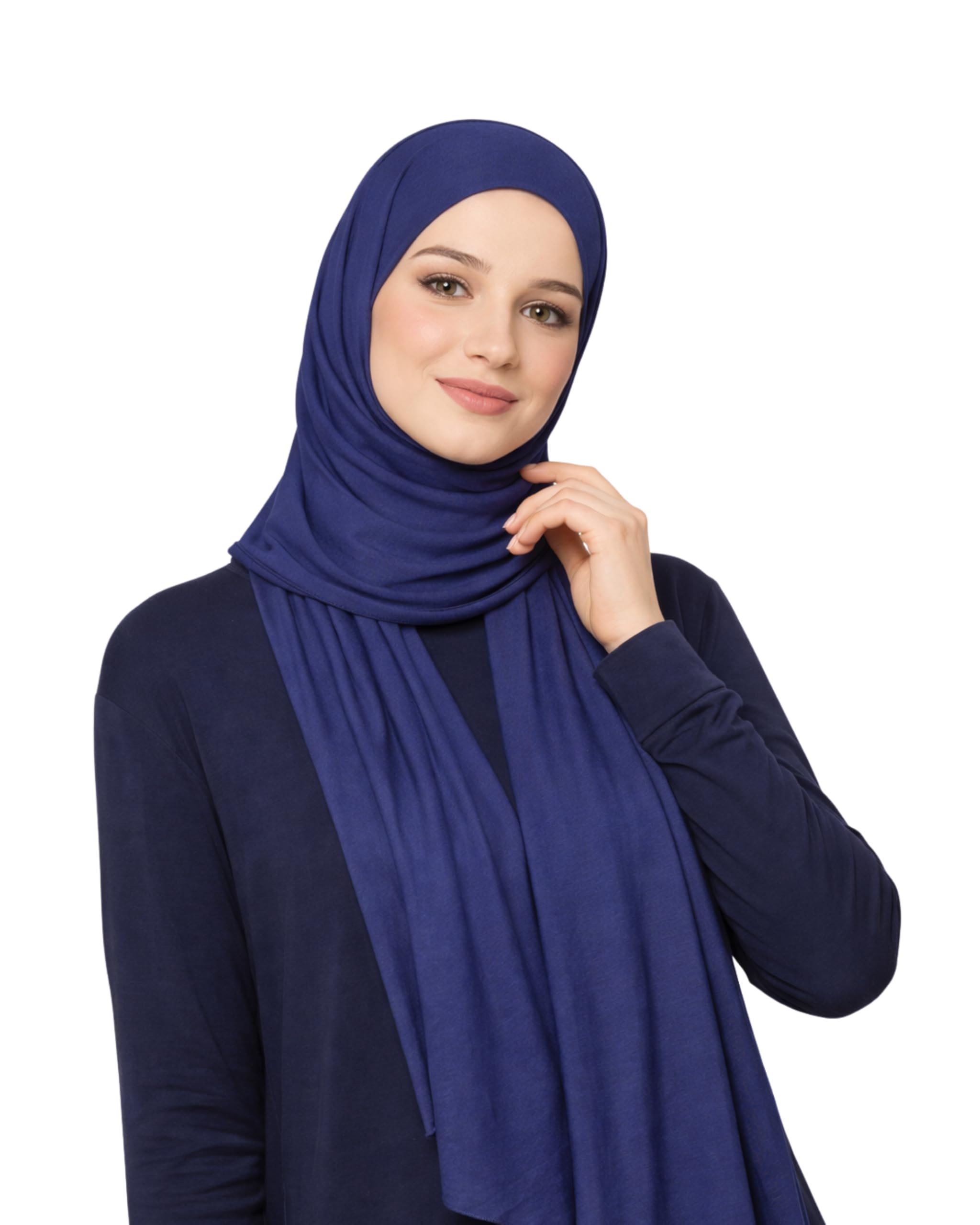 HENKi 100% Baumwolle Cotton Hijab Jersey Kopftuch Frauen Premium (marineblau #29)