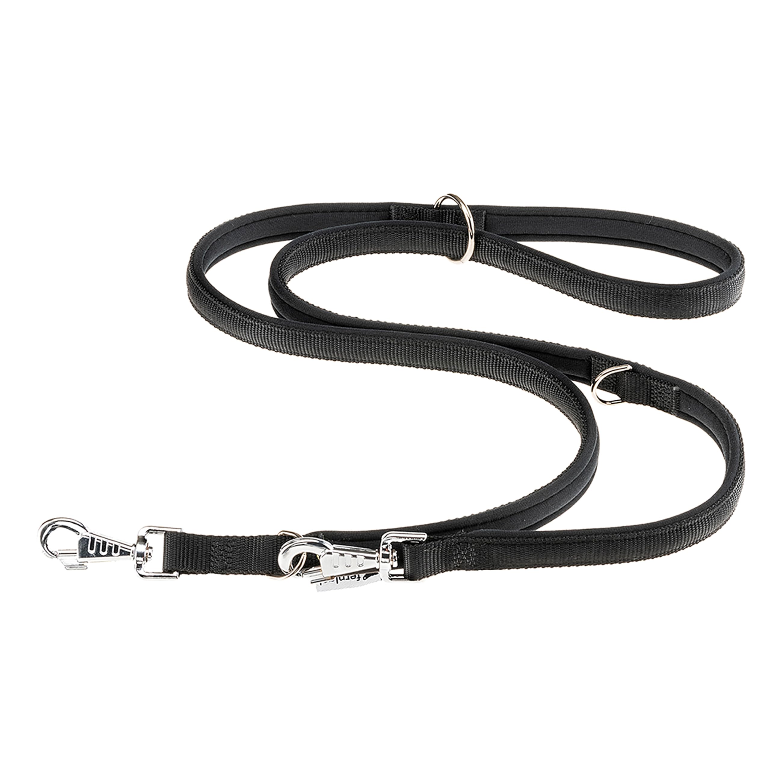 Ferplast Daytona GA Guinzaglio per Cani da Addestramento Extraresistente - 3 Lunghezze Regolabile - Morbida Impugnatura Imbottita - Antiabrasione - Design Italiano - 200 x 2 cm, Nero