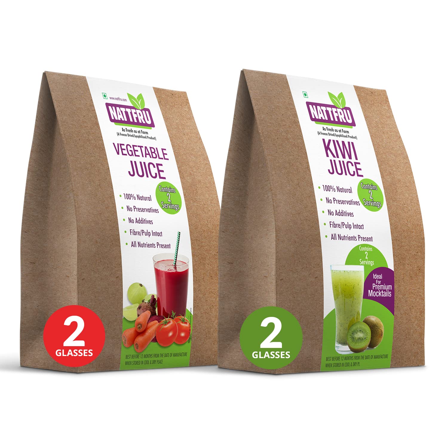 Nattfru Natural Kiwi and Vegetable Juice Powder Combo Pack with No Preservatives , Vitamin C , Boosts Immunity , Improves Digestion , Includes Abundance of Nutrients , Easy To Make Healthy Beverage, Instant Refreshing Drink - Pack of 2 (80gm + 60gm) (B096QMD5TR) Amazon Price History, Amazon Price Tracker