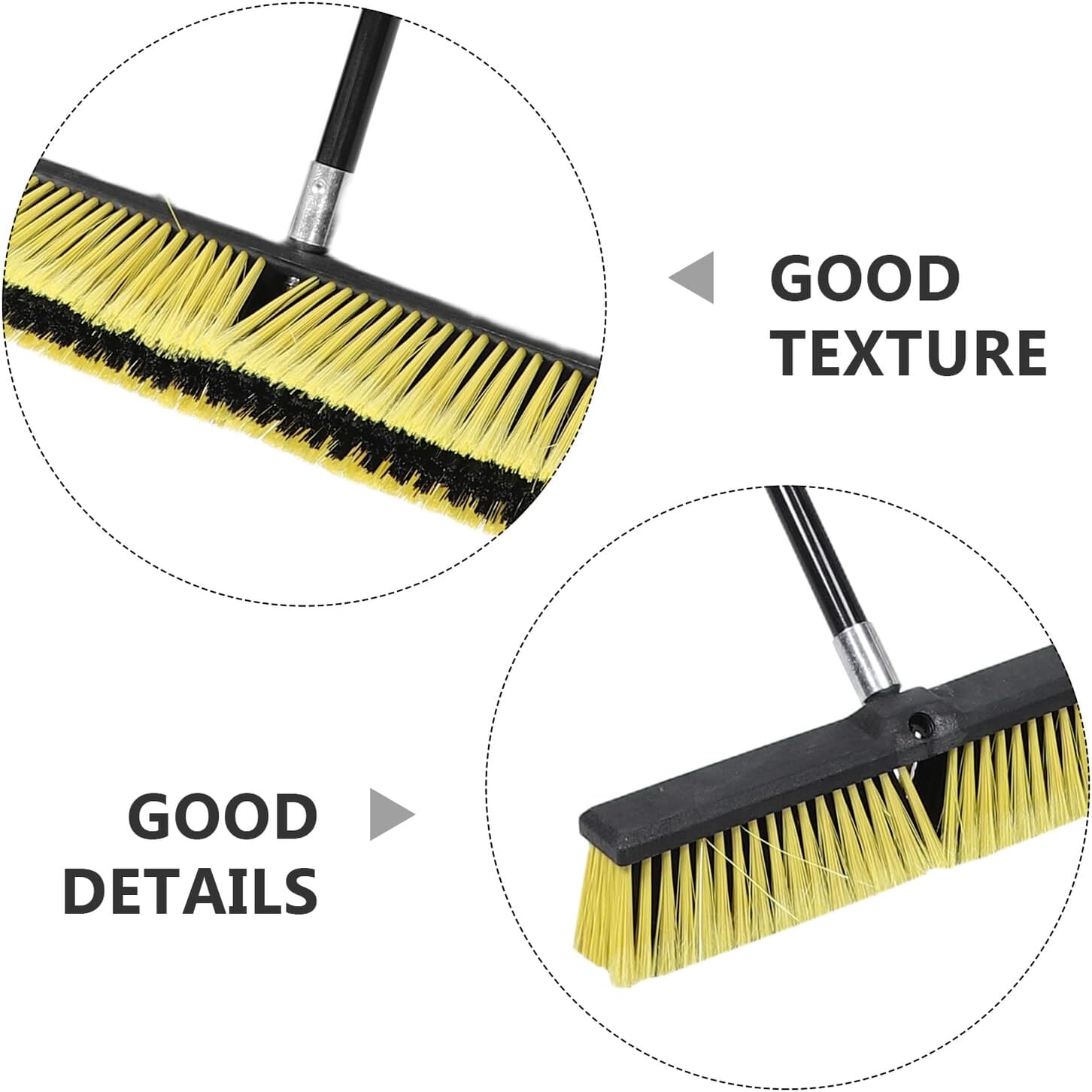 Abaodam Outdoor Aluminum Alloy Floor Scrub Brush with Threaded Head, 1pcs Heavy Duty Garden Deck and Driveway Broom for Concrete Sidewalk Patio Cleaning