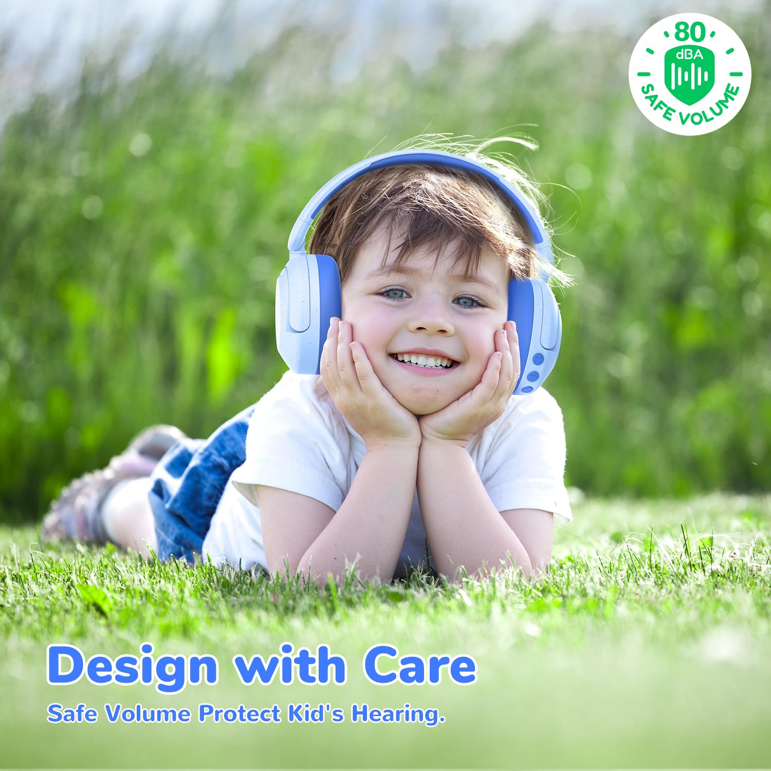 iClever Auriculares con cancelación de ruido para niños, Bluetooth, tiempo de reproducción de 60 horas, volumen seguro de 80 dBA, ajuste cómodo, Bluetooth 5.4, galardonados auriculares para niños
