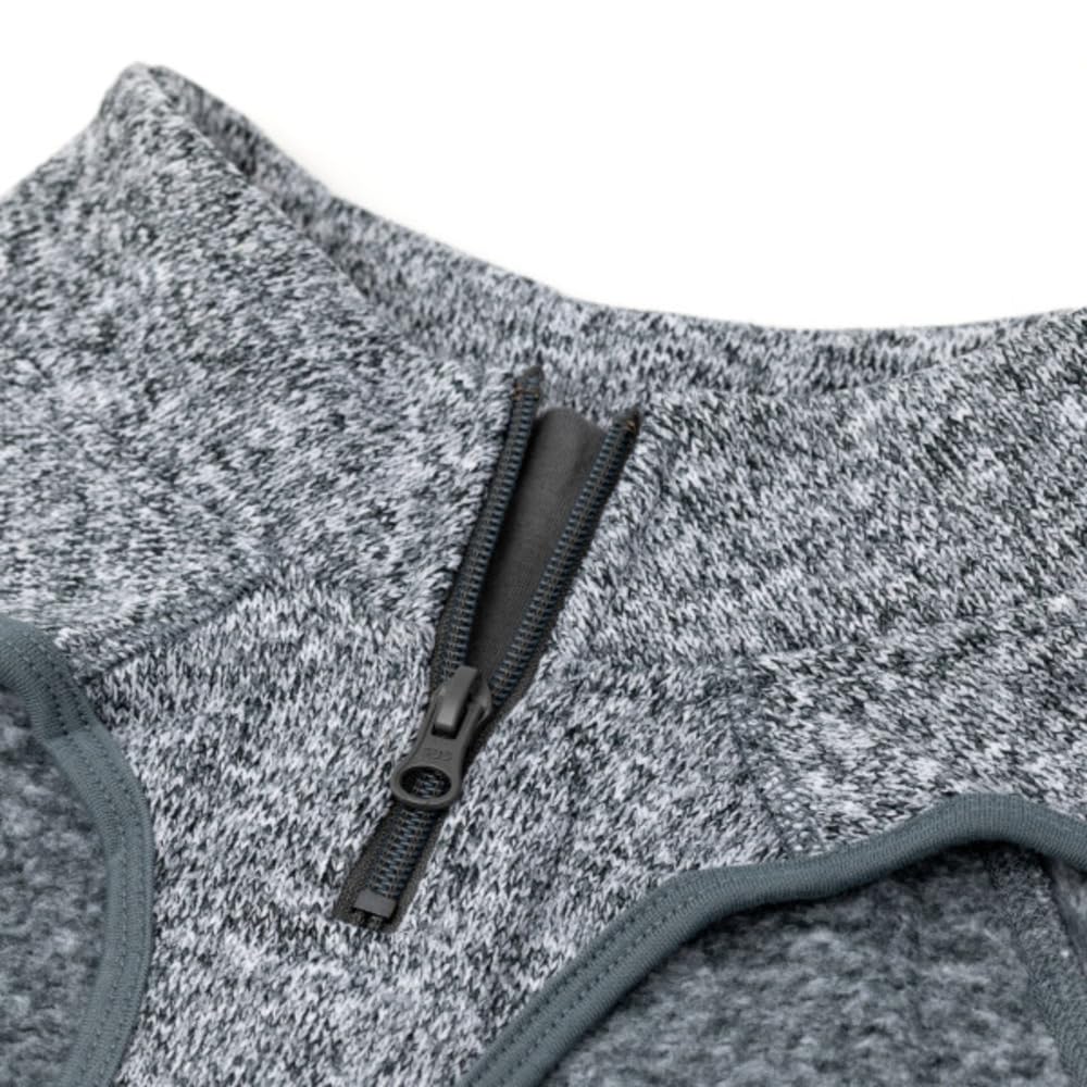 Kurgo CORE Hundepullover, Ganzjahrespullover für Hunde, Hunde-Fleece-Weste, Strickfleece-Haustierjacke, Fleecefutter, leicht, Reißverschlussöffnung für Geschirr, verstellbarer Hals, Schwarz, Größe XL