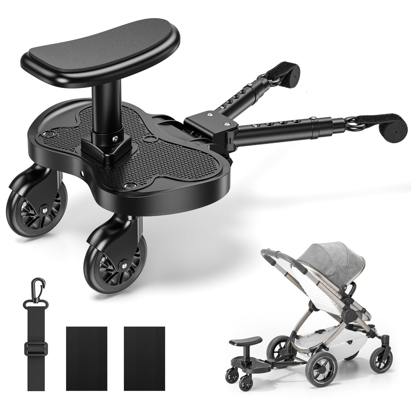 Passeggino con sedile più grande, poggiapiedi per passeggino, universale, per bambini dai 2 ai 6 anni (25 kg), si adatta al 99% di tutti i passeggini, facile installazione, per famiglie con