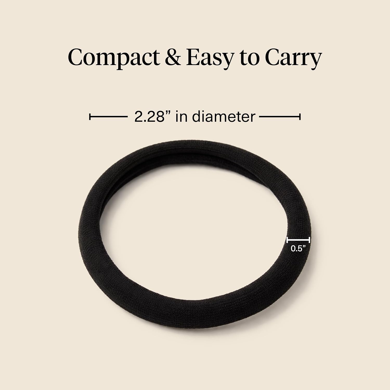 Kitsch Elastic Hair Ties No Damage | Stretchable Hair Bands - Black, 6pcs image 5
