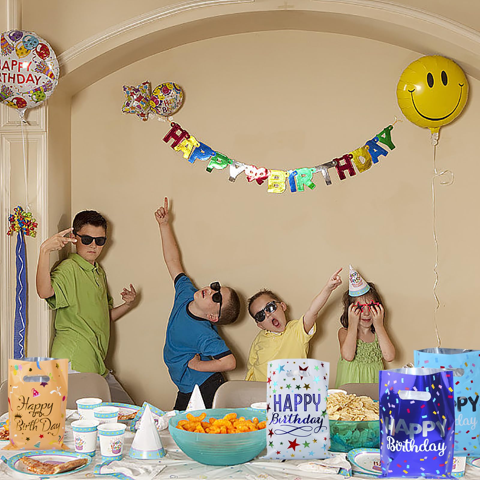 Saizone 25pcs Happy Birthday Goody Bags - Party Favors for Kids & Girls & Boys