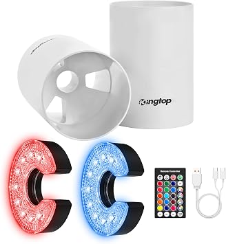 KINGTOP Golf Hole Cup with Rechargeable RGB Hole Light, Backyard Practice Putting Green, Fit PGA | LPGA | USGA Regulations, Outdoor Indoor Golf Putting Cup, Light Up Night Golf Party, 2-Pack