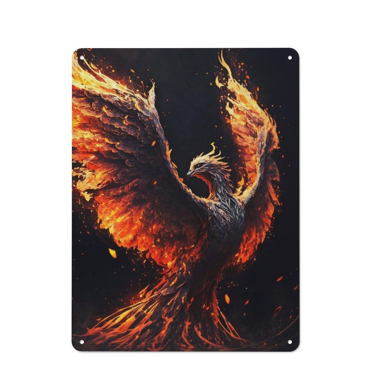 Junmoney Black Phoenix Metal Sign 40X30cm With For Home Bar Wall, Rustic Decor, For Collectors Decorating Home Bars And Entertaining Spaces