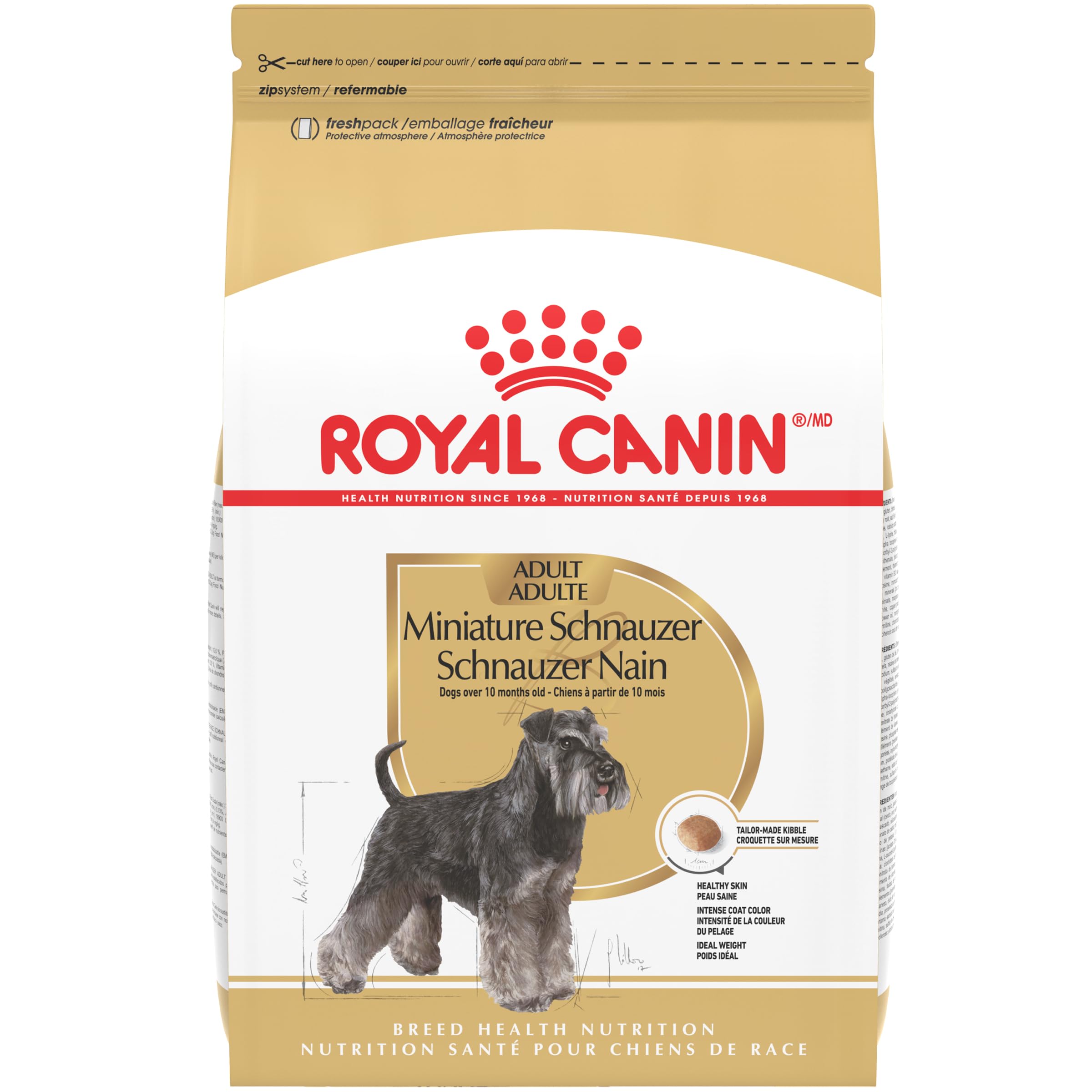 Royal Canin Breed Health Nutrition Miniature Schnauzer Adult Dry Dog Food, 10 lb Bag