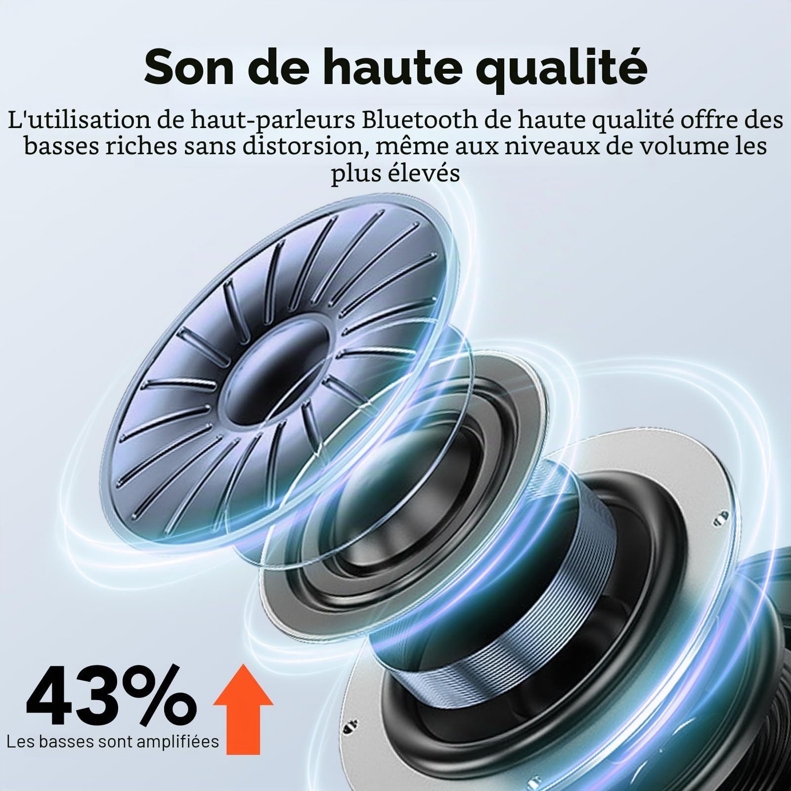Enceinte Bluetooth Portable,Support Pliable pour téléphone Portable Bureau,Anti-Dérapant&Son Surround HD,IP7 Waterproof,Support Téléphone Bureau Convient pour Phone/Pad, pour Hommes,Femmes