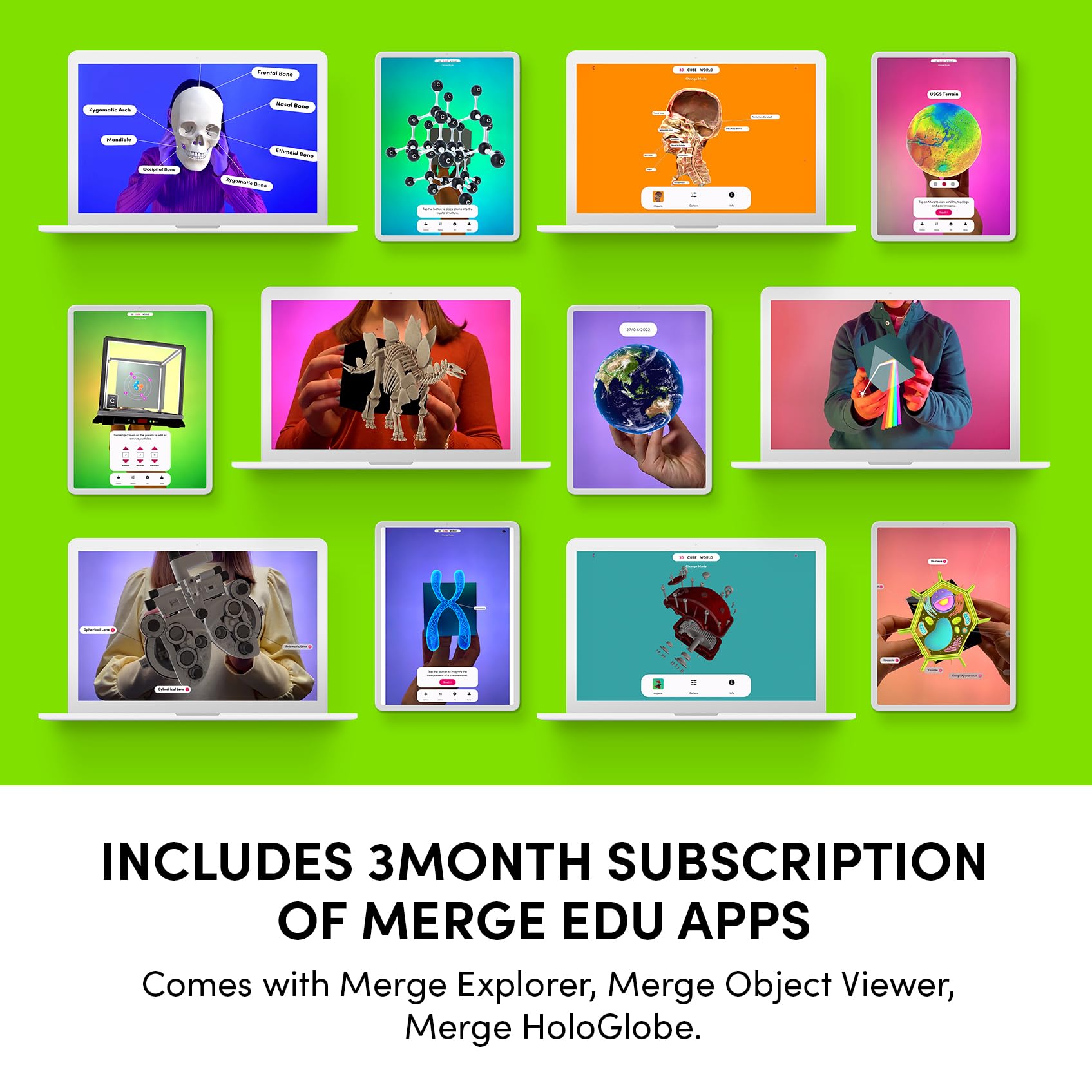 Merge Cube - Augmented Reality Hands-on Tool for Education - Science & STEM Toy - Digital Teaching Aids - Science Simulations - Home School & Classroom Learning - iOS & Chromebook Compatible