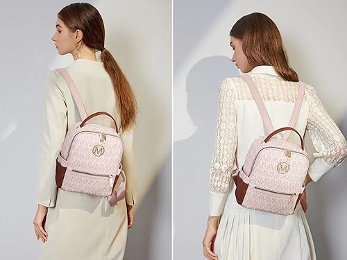 Miniatura 2 de MKP - Mochila pequeña para mujer y mujer, con múltiples bolsillos, con bolsillo frontal con cremallera, Rosado, Mochilas Daypack