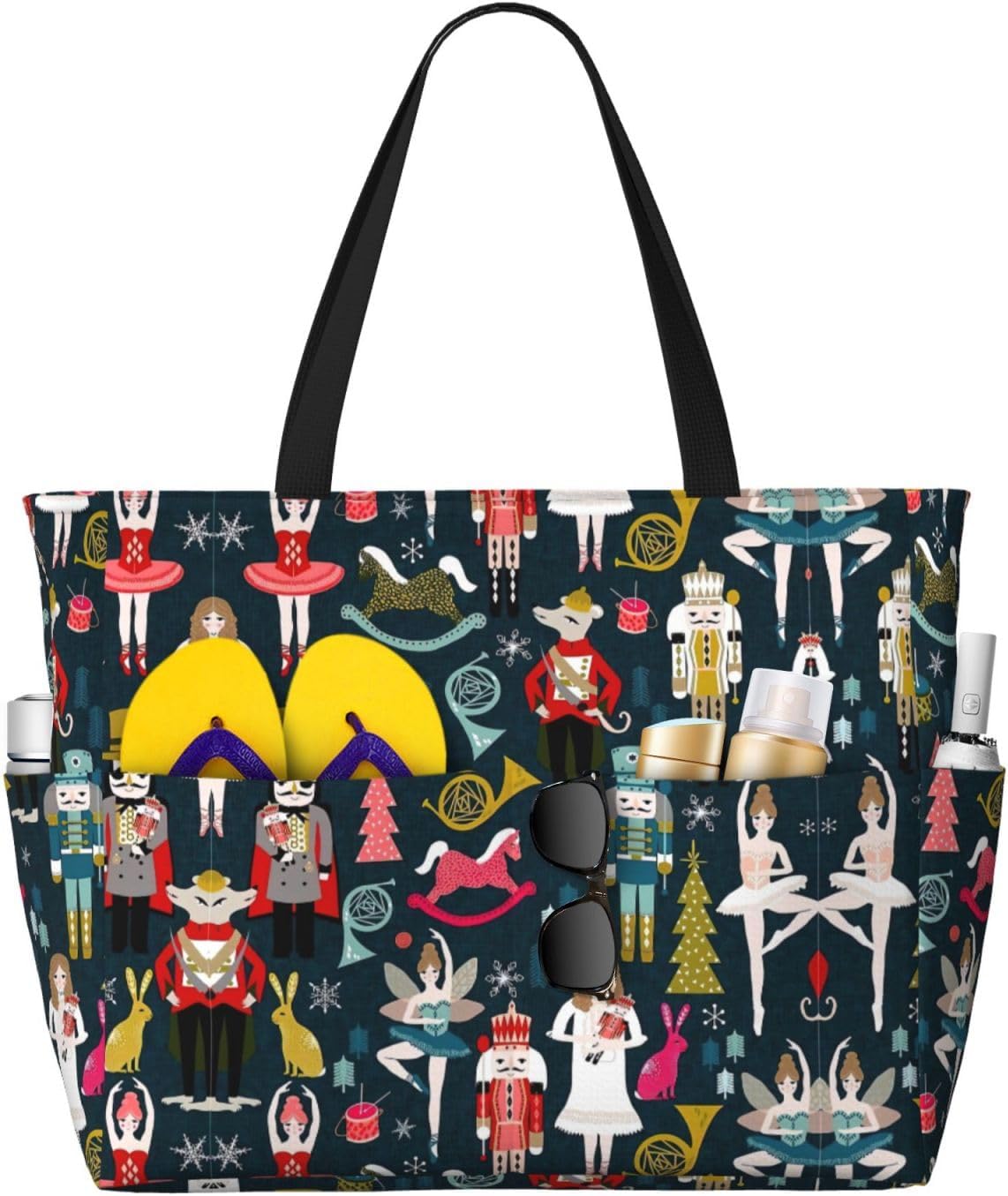 Women_S Nutcracker Ballet Xmas Dance Print Large Tote Bag For Women, Travel Shoulder Bag Handle Handbag For Gym, Work, Travel
