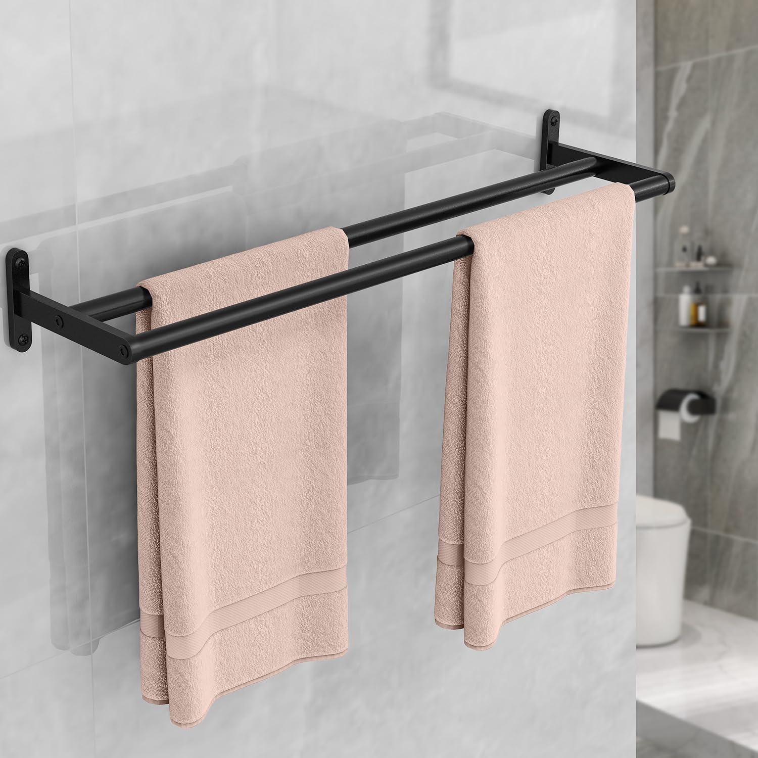 KES Dubbele handdoekhouder Badkamer handdoekhouder Dual handdoekenrek Wandmontage SUS304 roestvrij staal 60CM geborstelde, A2001S60-2 KES Dubbele handdoekhouder Badkamer handdoekhouder Dual handdoekenrek Wandmontage SUS304 roestvrij staal 60CM geborstelde, A2001S60-2