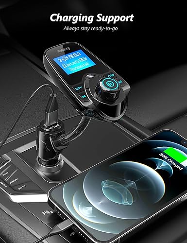 Miniatura 6 de versión más reciente LED transmisor FM Nulaxy transmisor de radio FM inalámbrico por Bluetooth para el coche Negro