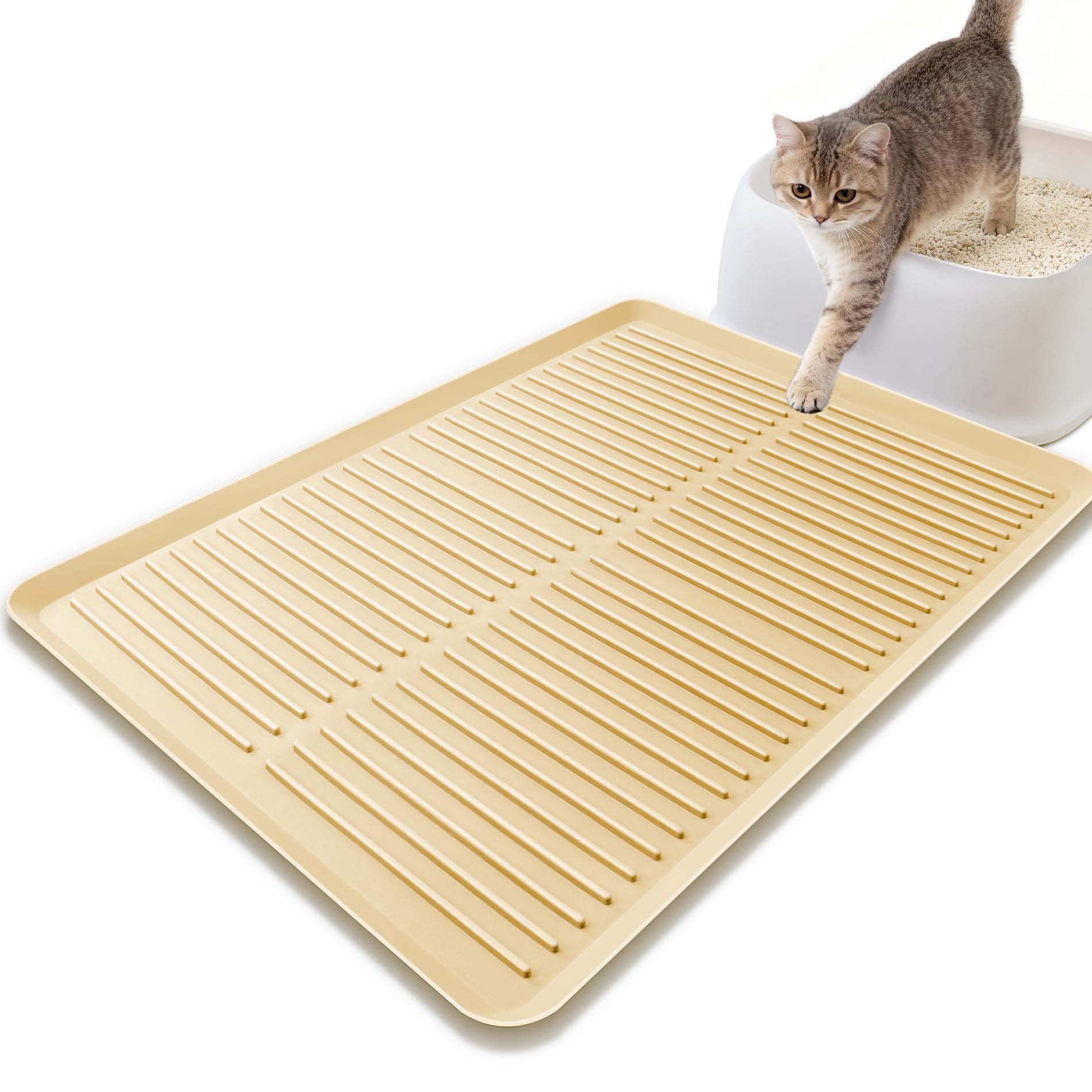 Amazon | Ycozy シリコーン猫砂マット トレイタイプ 68×50cm 大サイズ