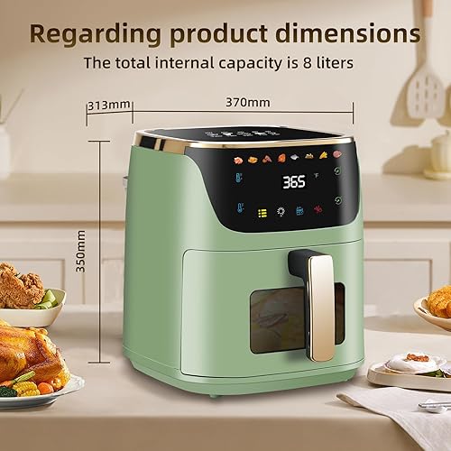 Miniatura 4 de Freidora de Aire Panana, Freidora de Aire de Gran Capacidad 8QT, Freidora de Aire Sin Aceite Cocina Saludable Airfryer con 8 Ajustes