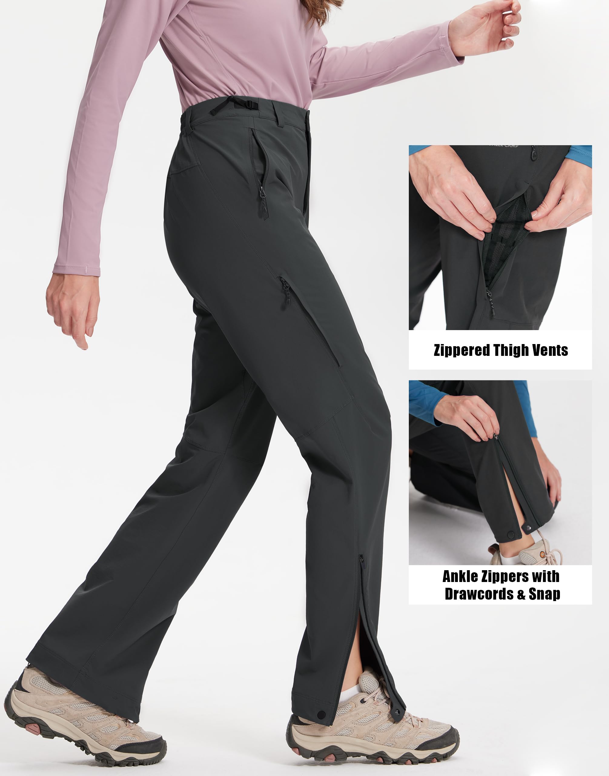 Pioneer Camp Pantaloni da trekking da donna per attività all'aria aperta, con tessuto elasticizzato a 4 vie, impermeabili, traspiranti, ad asciugatura rapida, per primavera, estate, autunno