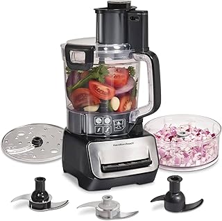 Powerful 500-Watt Food Processor & Vegetable Chopper with 14-Cup & 4-Cup Bowls - Stainless Steel Blades BPA-Free
