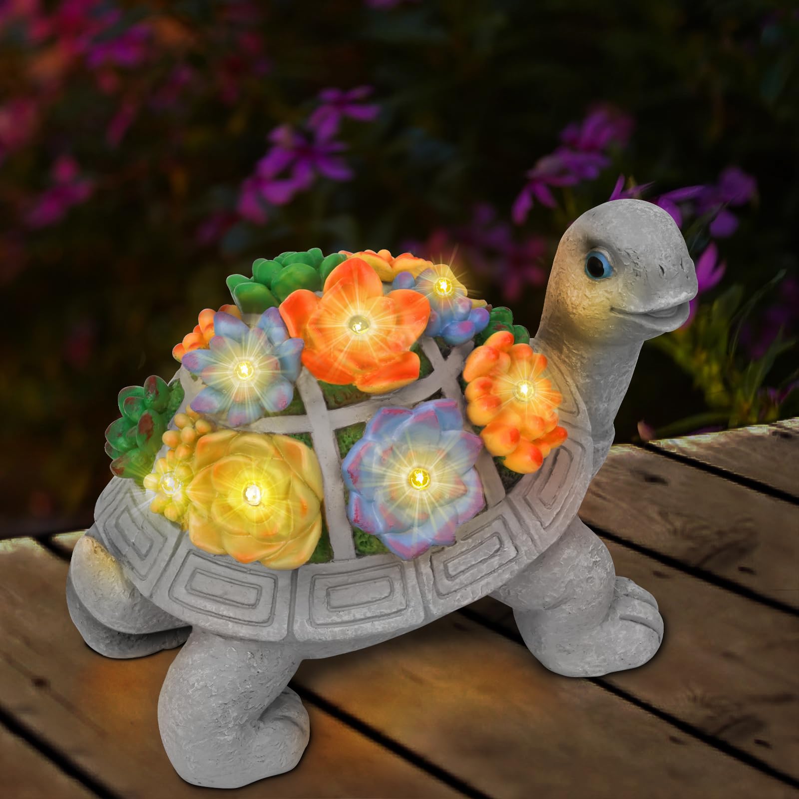 Solar Turtle Statues for Garden Decor, Outdoor Sculptures for Clearance Lights for Outside Lawn Ornaments Porch Patio Balcony Yard Home - Birthday Mother’s Day Easter Gifts for Mom Grandma Women