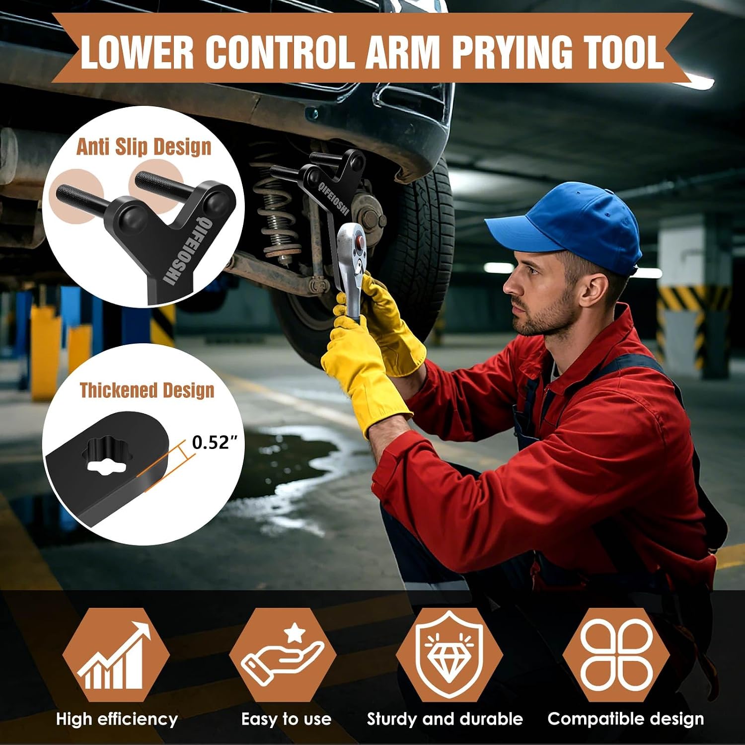 Newly Upgraded Lower Control arm pry Tool, Suspension Control Arm Tool Bushing Removal Tool and pry Wrench Adapter Designed for use with 1/2-inch Drive Extension pry Bars (Model A)