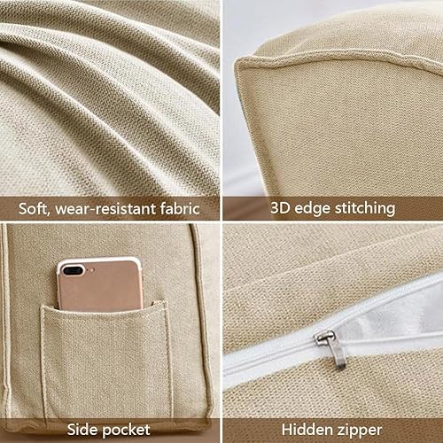 Miniatura 3 de Almohada decorativa para sofá, cojín de respaldo con funda de almohada extraíble para sala de estar, cabecero, almohada de lectura para cama,