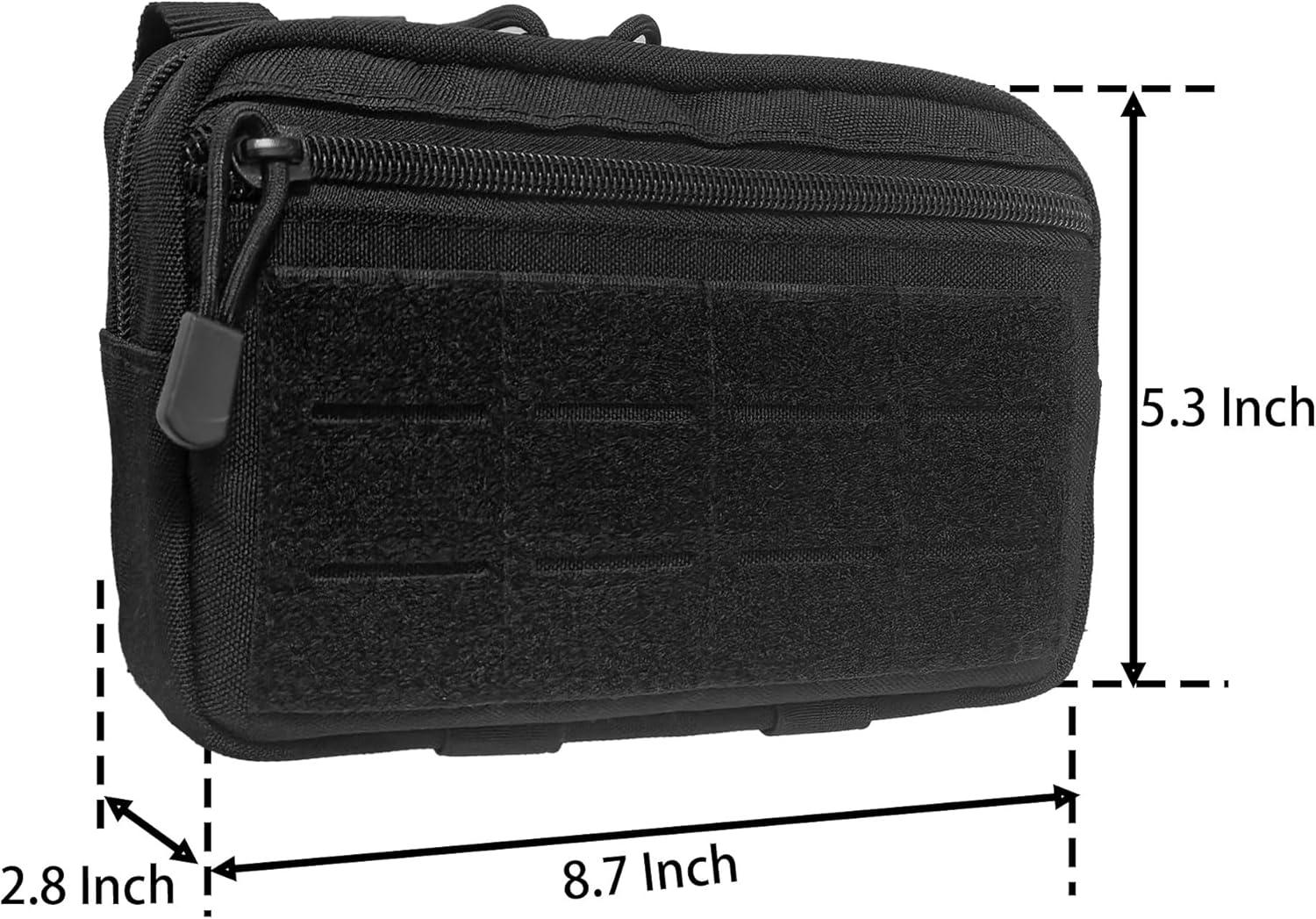 Tactical Molle Admin Pouch Utility Molle EDC Utility Pouch with Map Sleeve Modular Tool Pouch Horizontal Modular Pouches Include US Flag Patch - Image 2
