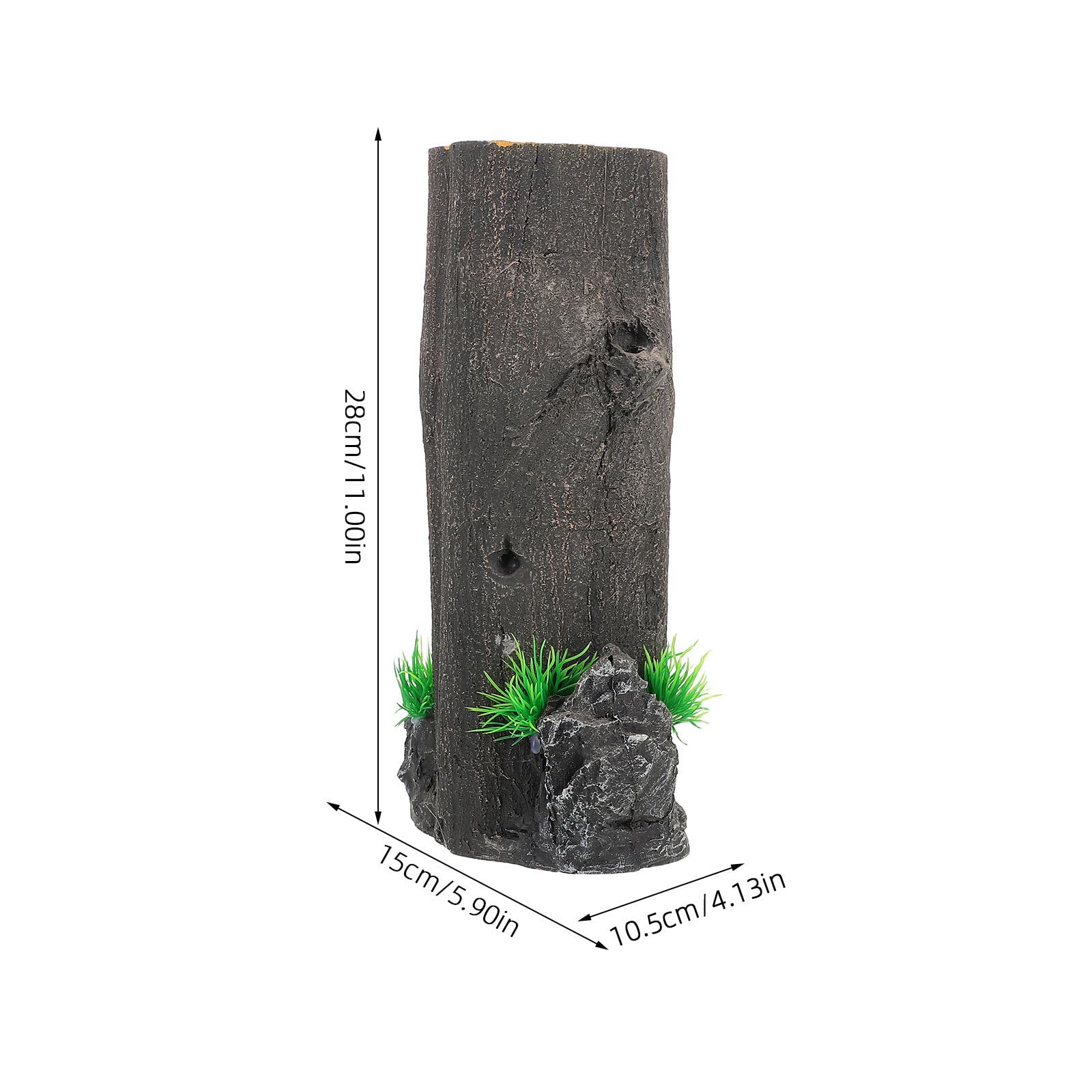 BESTonZON Tronco Acquario Artificiale Decorazione Resina per Acquario Ornamento Tronco d Albero Riparo Pesci Tartarughe Senza Manutenzione Cavo per Ciclidi