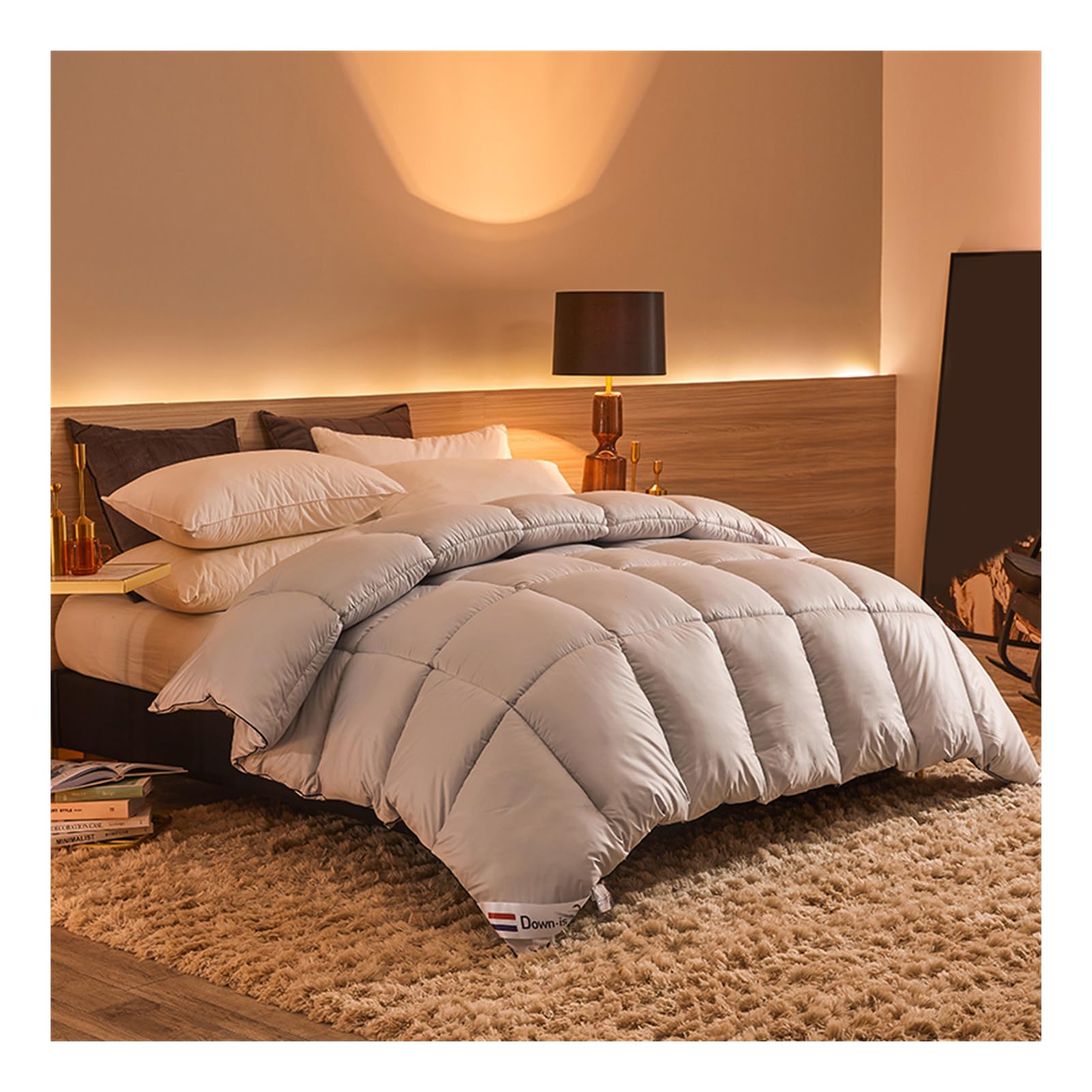 HonunGron Edredón Nórdico, Edredón de Plumas y Plumón, Invierno Colcha Nordico Cama 150/180/200 Edredon De Invierno Cálido y Transpirable Caliente y Cómodo (Gris,150x200cm(3kg))