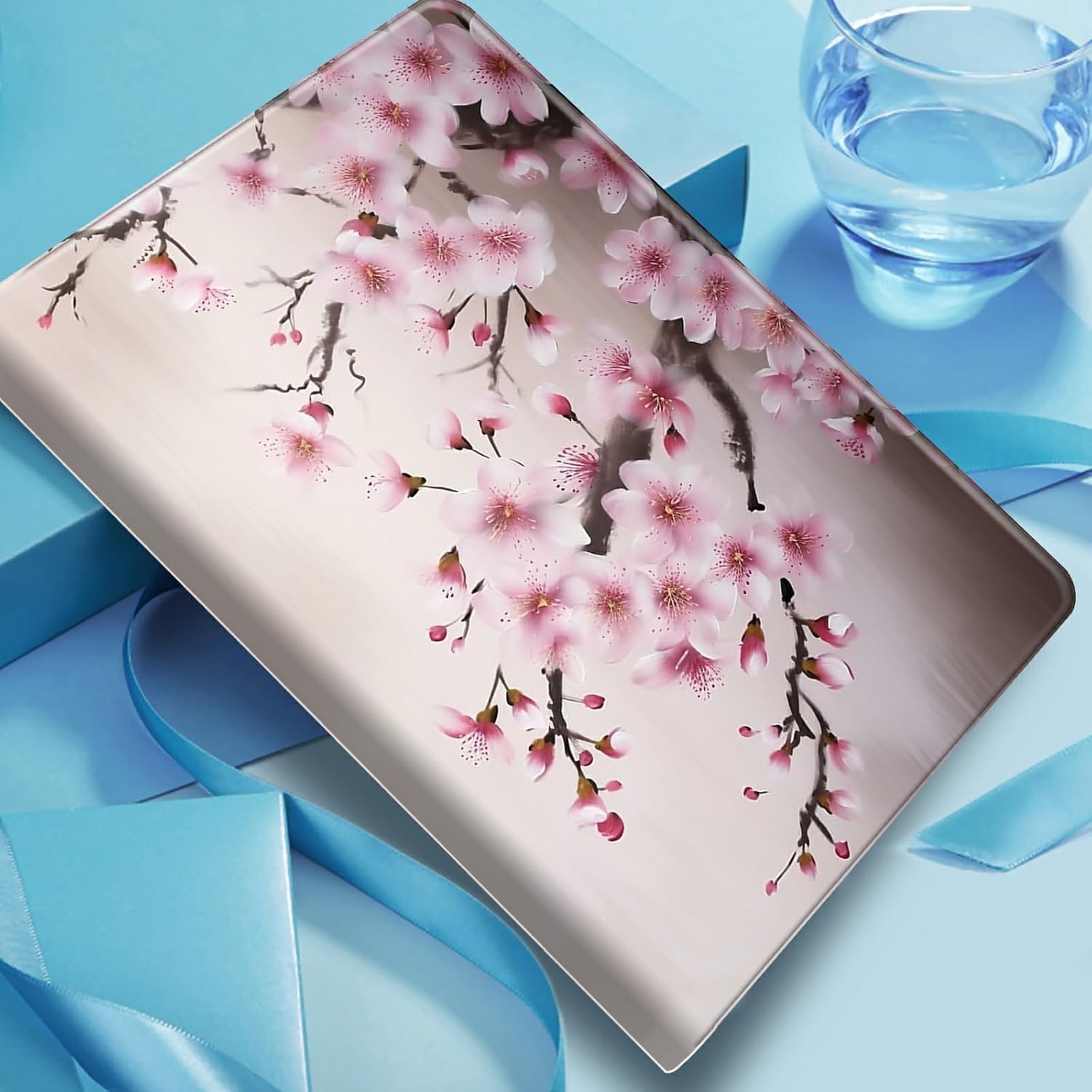 Case for 10.1" Amazon Fire HD 10 Tablet (13th Generation,2023 Release),Slim PU Leather Folding Stand Protive Cover with Auto Wake/Sleep for Kindle Fire HD 10 Tablet 2023,Cherry Blossom