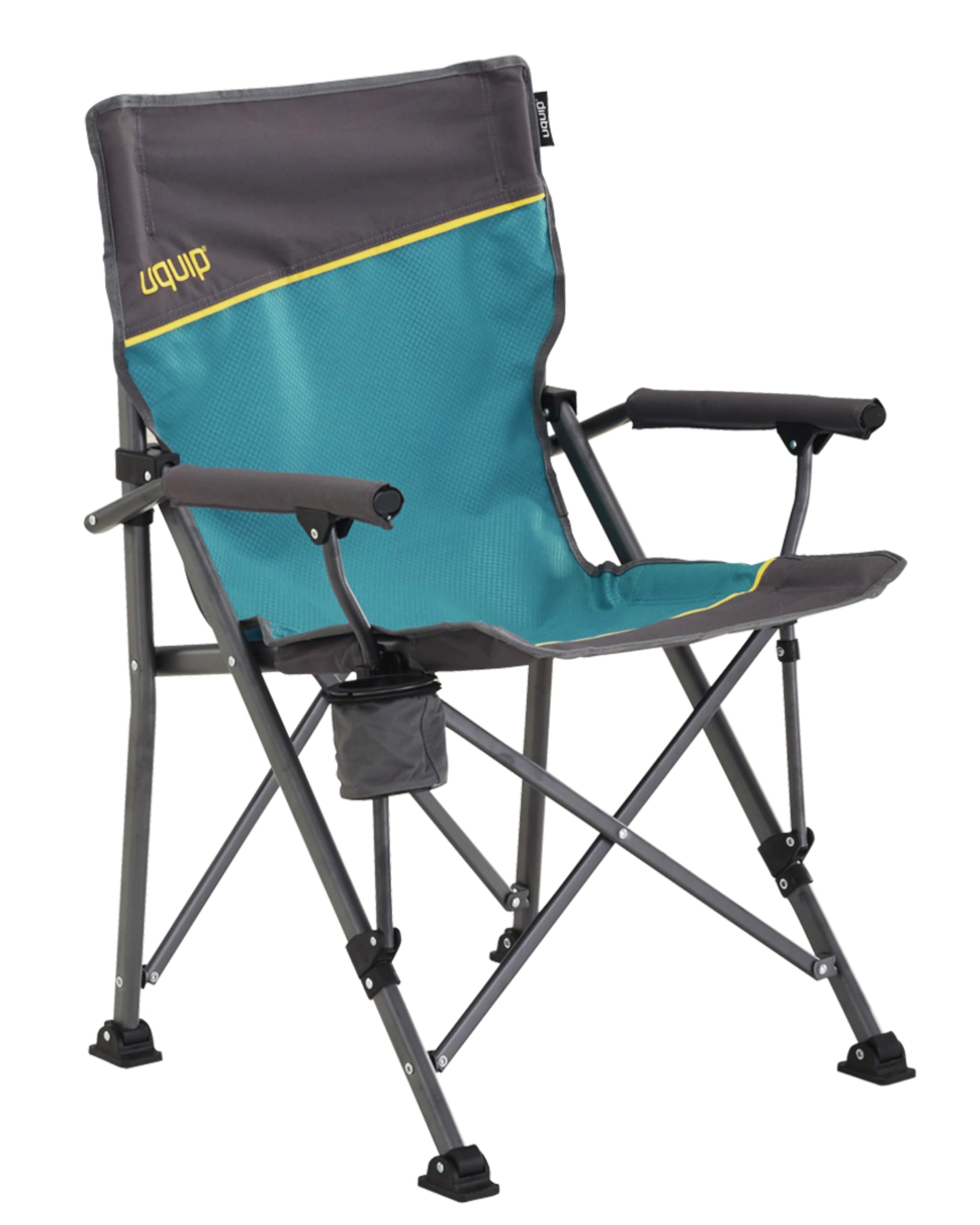Uquip Campingstuhl Roxy Petrol I Faltbarer Klappstuhl mit 120 kg Traglast I kompakter Faltstuhl aus Stahl & Polyester I klappbarer Outdoor-Stuhl für Camping, Strand, Angeln, Garten & Festivals Blau Einfarbig