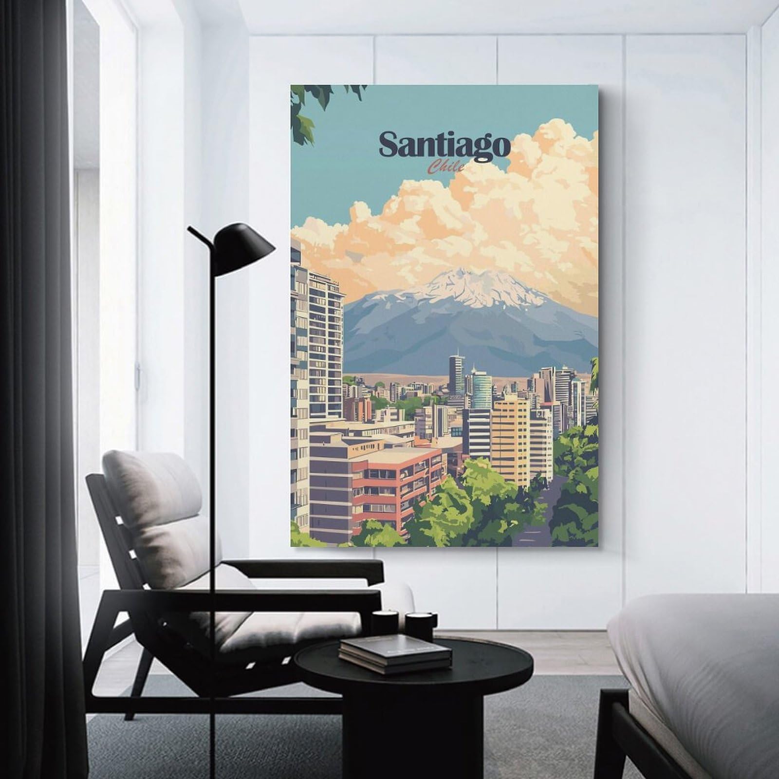 Junmoney Santiago, Chile Cityscape(3) Canvas Art Print, 24x36inch(60x90cm), for Bedrooms, Workspaces And Everyday Interiors, A Flexible Wall Accent for Shared Spaces
