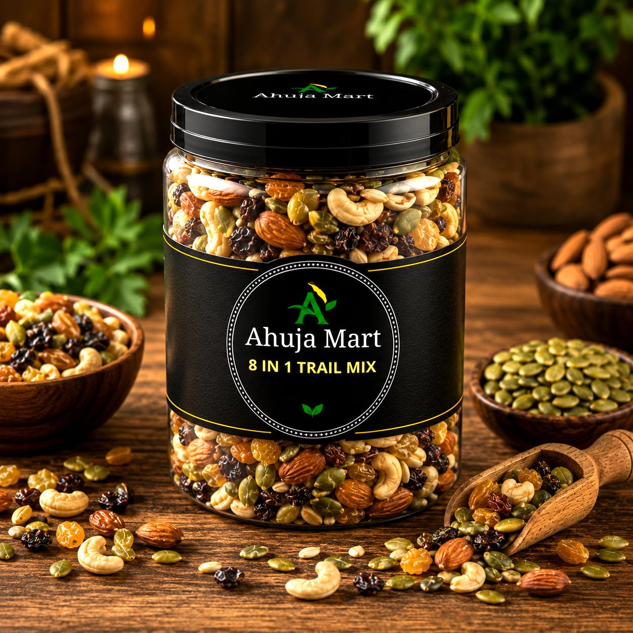 Ahuja Mart Premium 8 in 1 Trail Mix 150g | Mixed Dry Fruits, Nuts, Seeds & Dried Berries | High Protein Healthy Snack | Rich in Fiber, Healthy Fats & Antioxidants | Superfood Mix | Airtight Jar-image-22