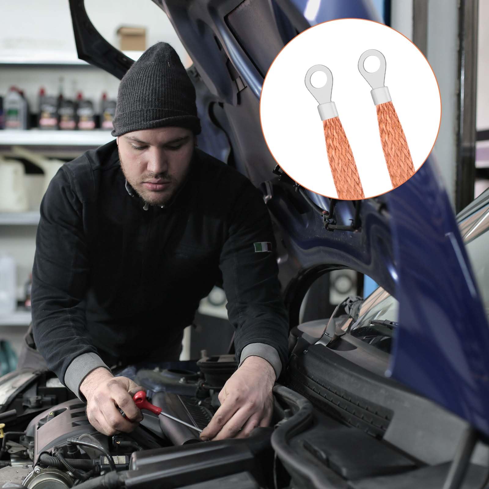 Cinghie Di Messa A Terra Auto - 5 Pezzi, Rame, 19 Cm, Per Motore E Impianto Elettrico - Foto 10