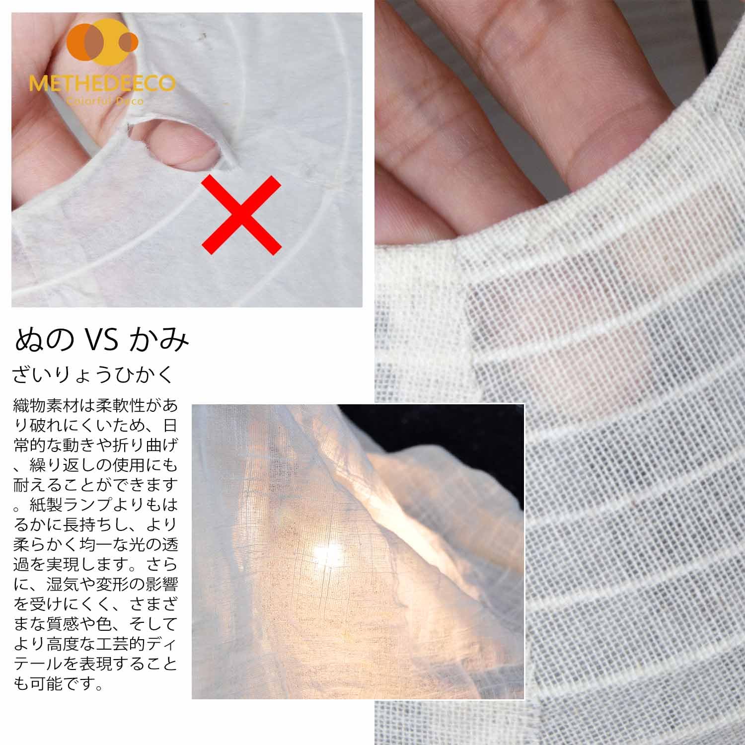 Amazon.co.jp: 和室照明 リネンのランプシェード 2点セット侘寂風 40cm