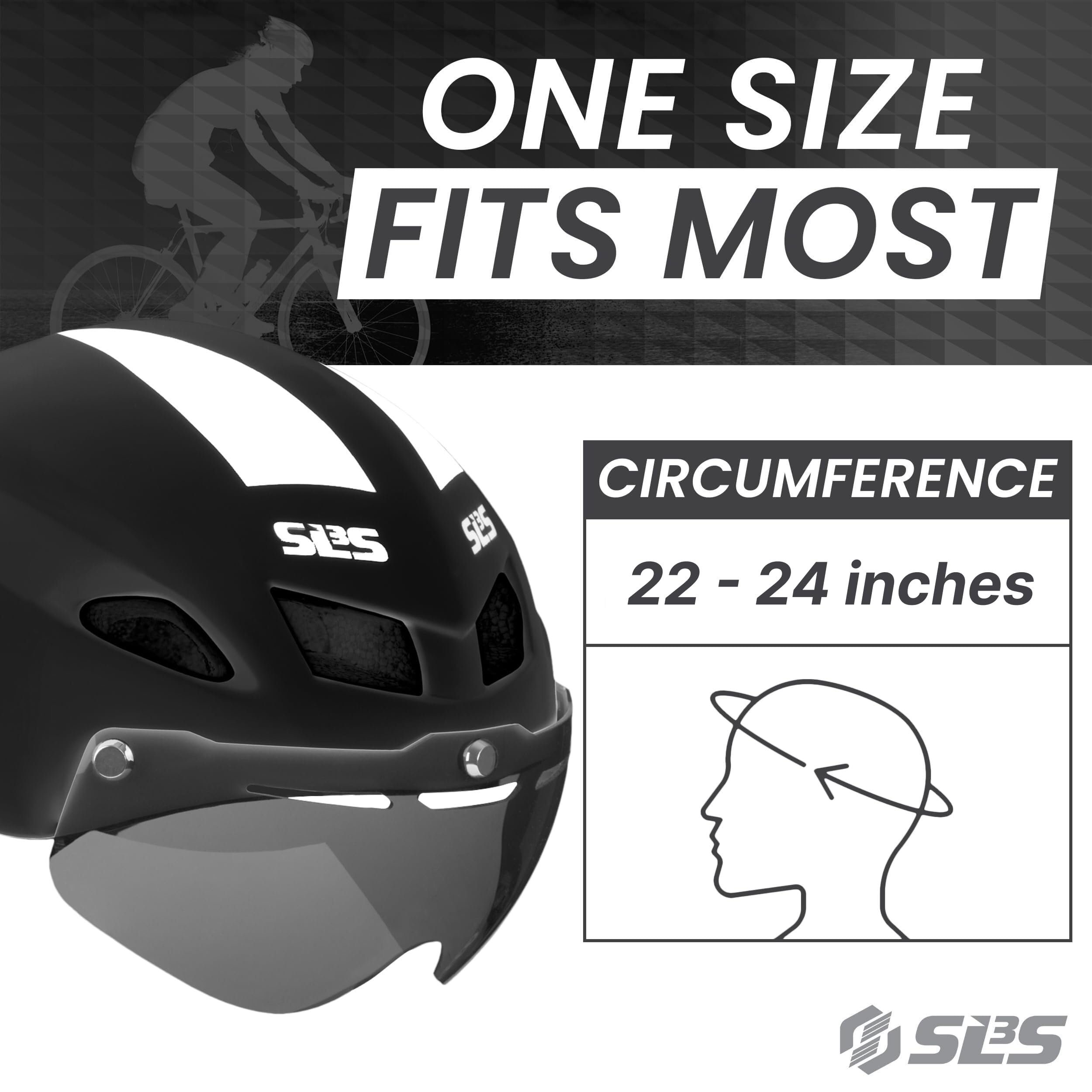 Amazon.com : SLS3 Triathlon Bike Helmet - Aero Bike Helmet with Removable  Shield Visor for Tri and Time Trial TT - Lightweight Men/Women - One Size  21-23 Inches, Black : Sports & Outdoors