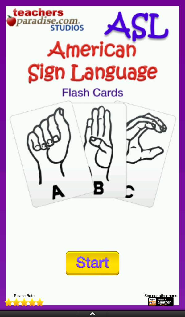ASL American Sign Language Flash Cards - App on Amazon Appstore
