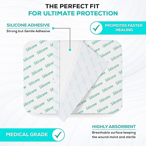 Vista 32 de MedVance TM Silicone - Apósito absorbente de espuma adhesiva de silicona, 6 x 6 pulgadas, caja de 5 apósitos