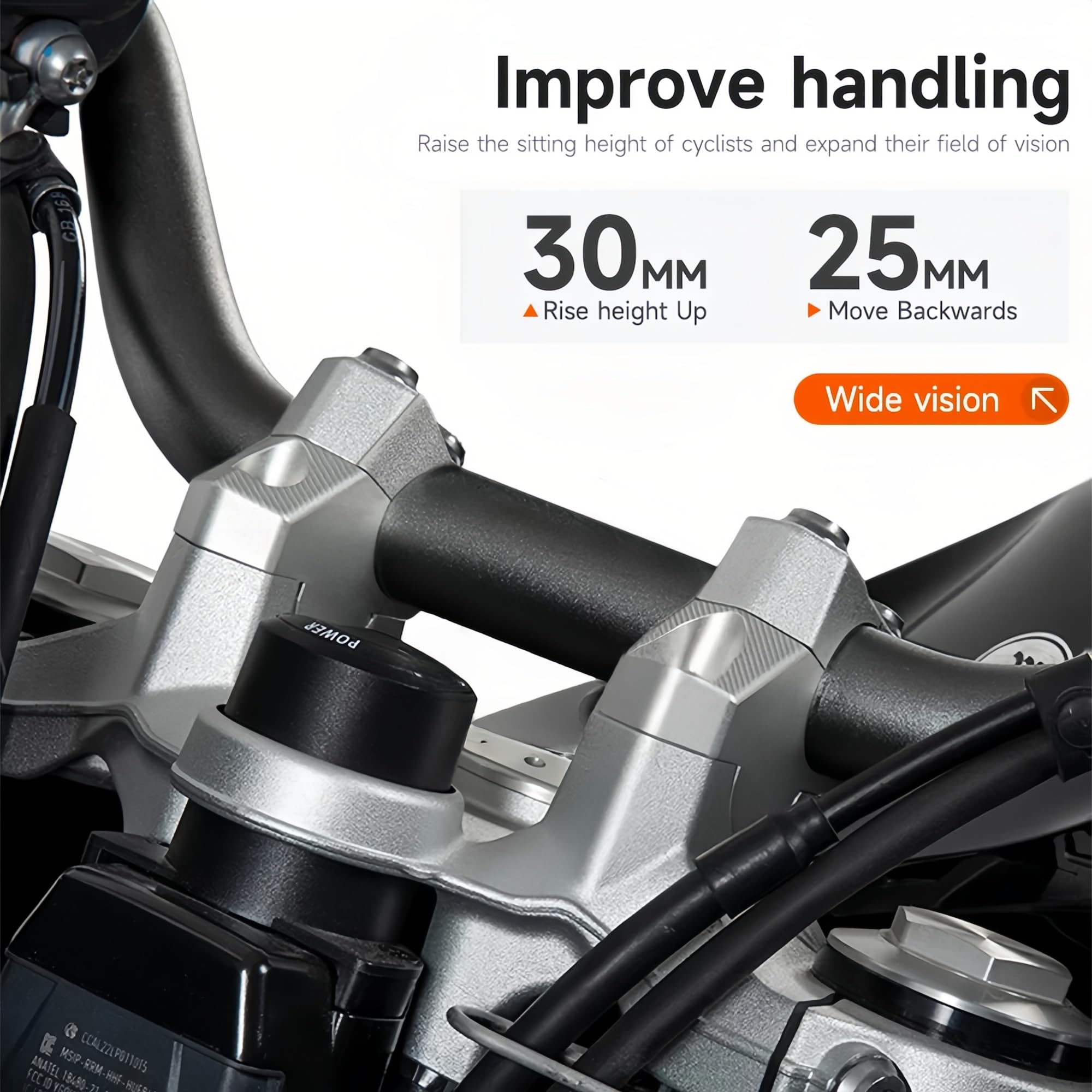 Para Voge 900 DSX Montaje de Barra de Manillar Elevad Bar Abrazadera Plateada Accesorios para Moto