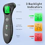 Femometer Thermometer for Kids and Adults, Forehead Digital Thermometer, No-Touch Fever Infrared Thermometer with 3 Color Indicator, High Accuracy, 1s Fast Accurate Reading, Easy to Use (Pure Black)