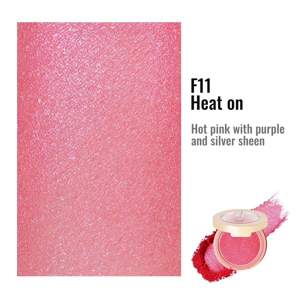 Oulac Luminisers Pink Blusher for Cheeks Make up Shimmer Blusher with Skin-Brightening Effect - Image 3