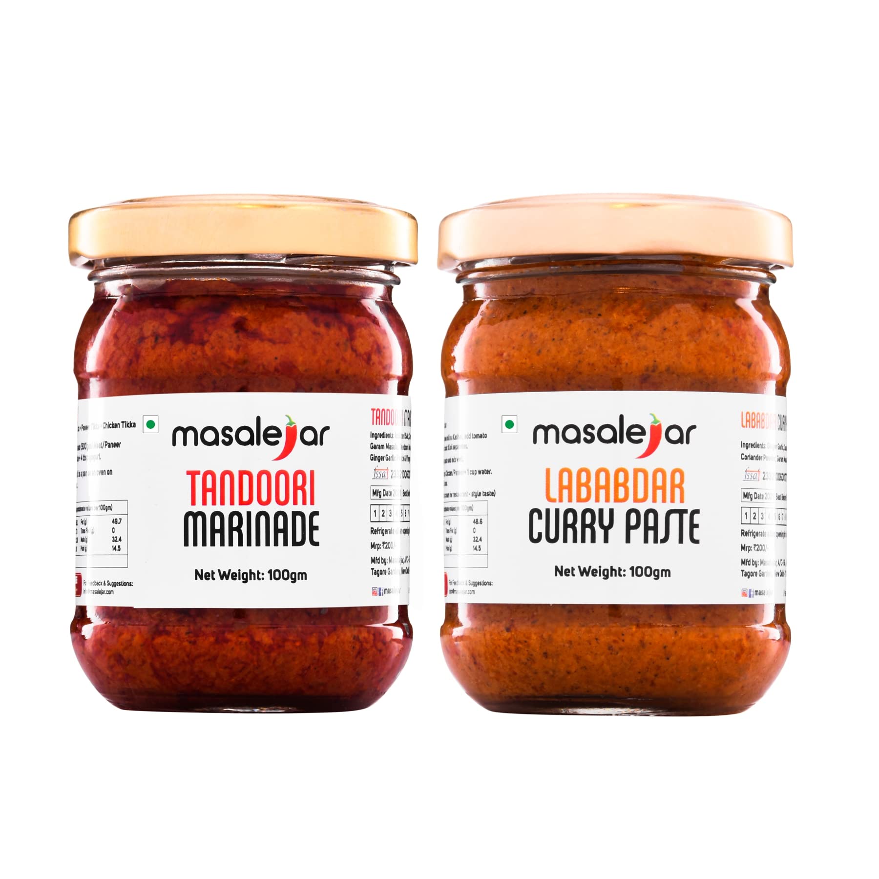 masalejar Flavours of Punjab Combo | Tandoori Marinade + Lababdar Curry Paste | Ready to Cook Spice Mix | Just Mix & Cook | Chicken Masala | Paneer Masala | Curry Masala | Pack of 2X100gm (B09RZTH5JF) Amazon Price History, Amazon Price Tracker